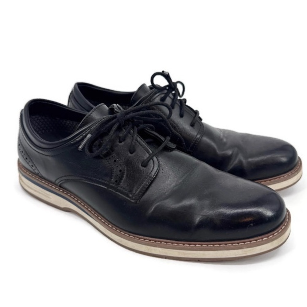 Gordon Rush Dress Shoe Mens Size‎ 11 Black Leather Plain Toe Oxford 301334